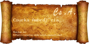 Csurka Ambrózia névjegykártya